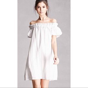 Forever 21 Lush Striped Ruffle Trim Dress
